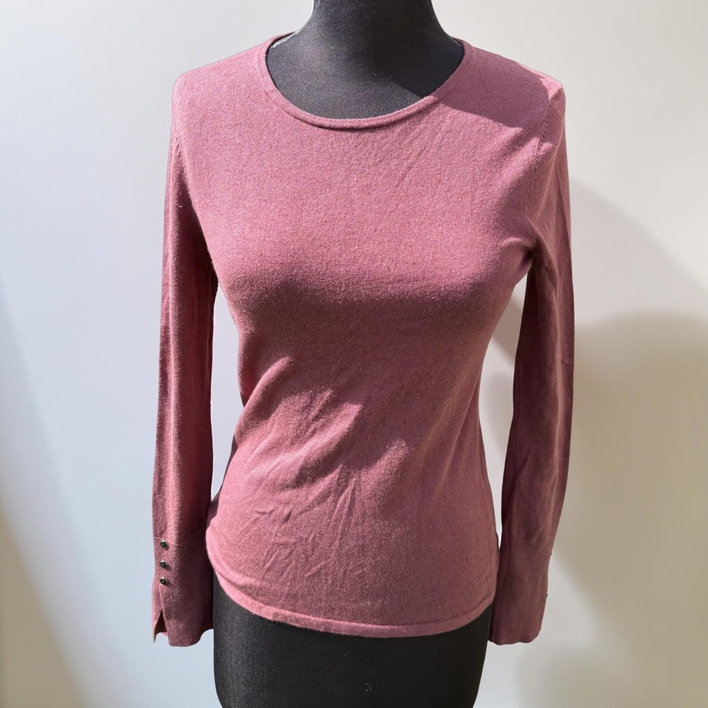 Emerson Rose Luxurious Silk Cashmere Blend Sweater‎ XS Purple burgundy